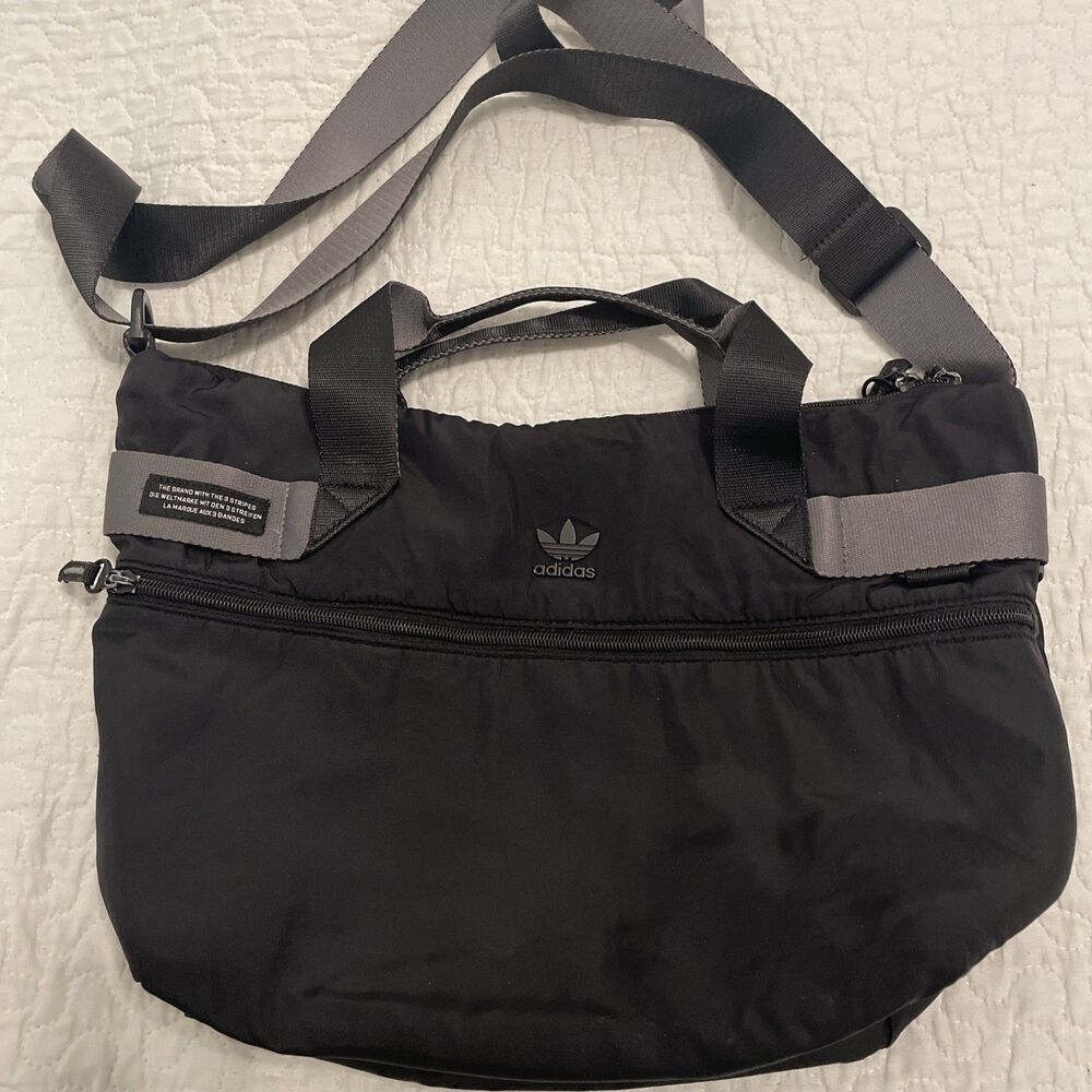 ADIDAS Originals Puffer Shopper Tote Bag Gym Bag Black Crossbody